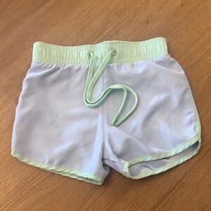 Boys Minnow Light blue Swim Trunks with Mint Trim